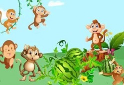 小猴吃瓜儿童故事,趣味盎然的童年冒险之旅